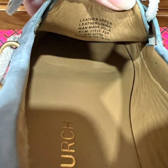 Tory Burch Joey Platform Boat Shoes Nubuck Blue Leather NEW in Box Women's 9.5 - Picture 11 of 14